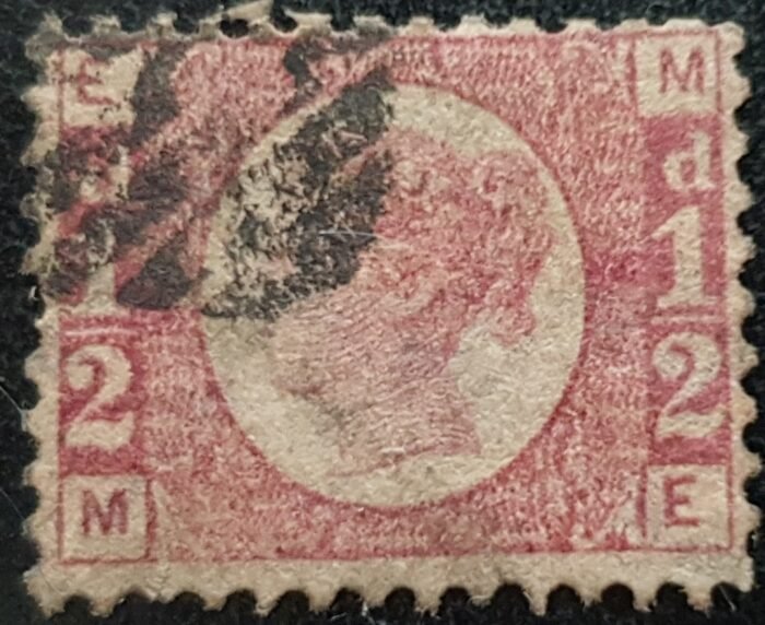 Great Britain Queen Victoria SG48/9 1/2d rose red Plate 3 ME used