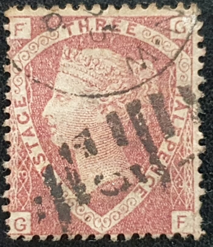 Great Britain Queen Victoria  SG51 1½d Rose Red Plate 3 Letters G-F used