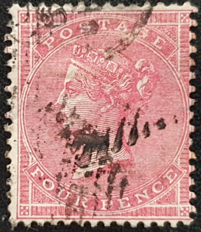 Great Britain Queen Victoria 1857 SG66 4d rose carmine used