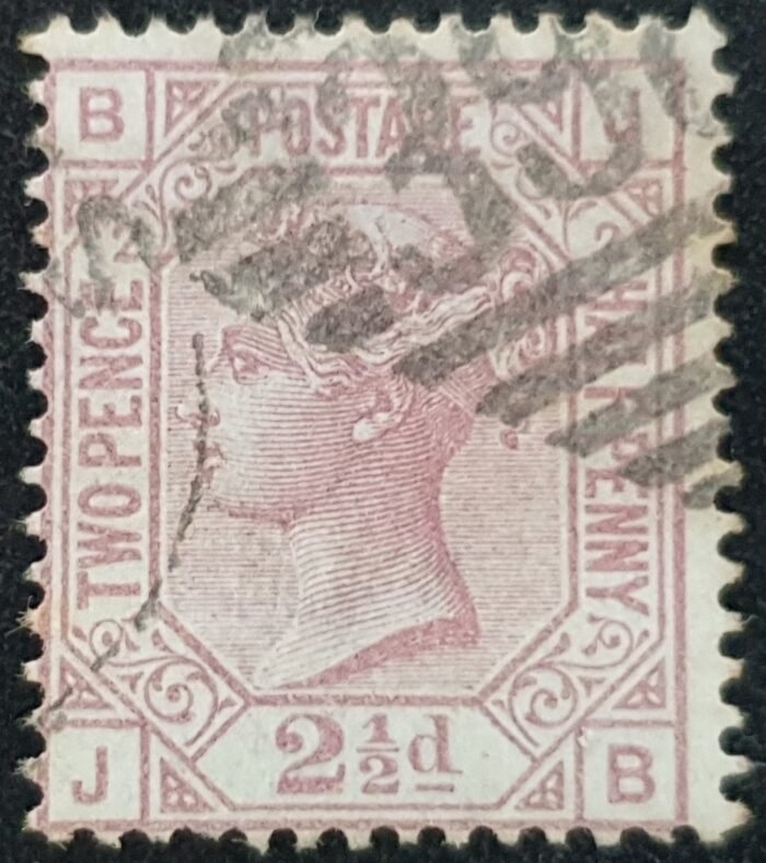 Great Britain Queen Victoria 1875 SG139 2½d. rosy mauve Plate 2 JB used stamp