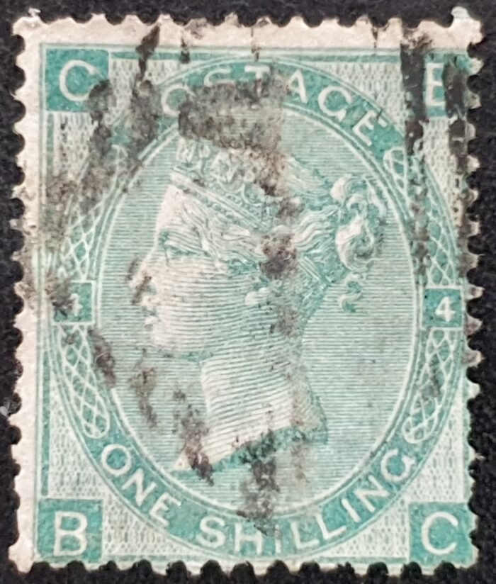 Great Britain Queen Victoria 1865 SG101 1s green Plate 4 BC used