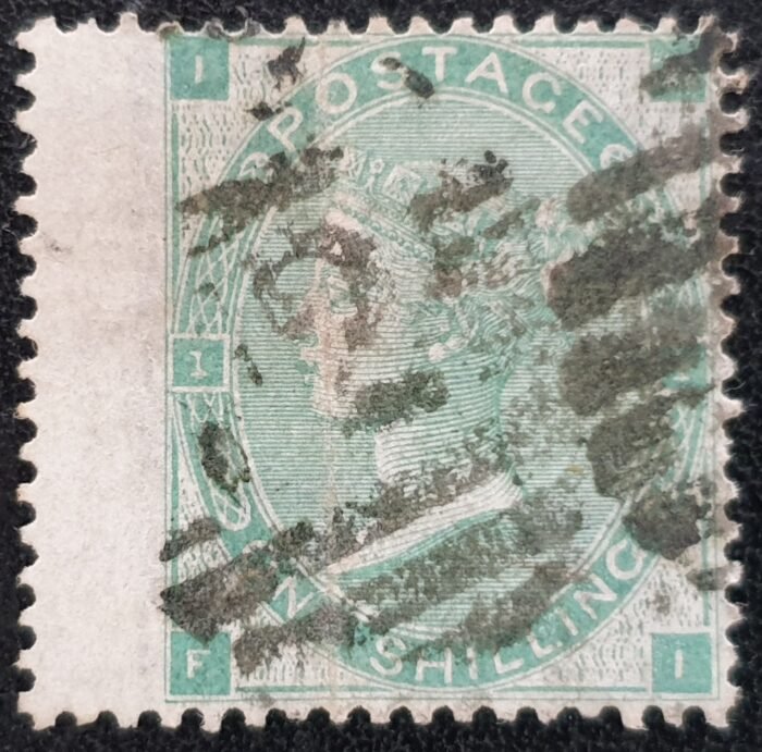 Great Britain Queen Victoria 1862 SG90 1s green FI Plate 1=2 used