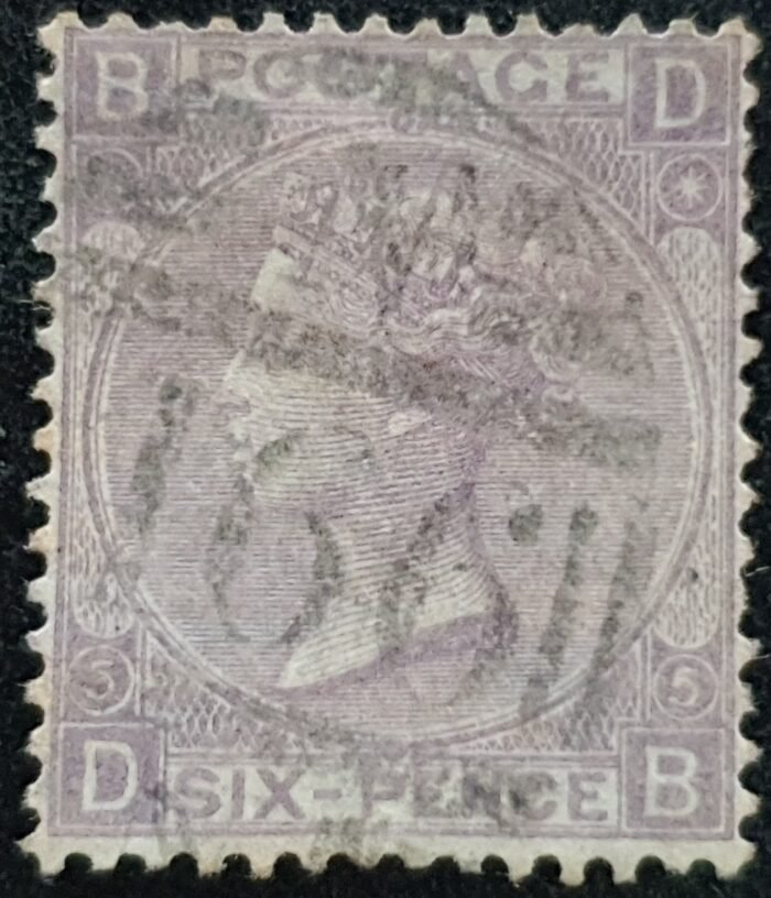 Great Britain Queen Victoria 1865 SG97 6d lilac (with hyphen) Plate 5 DB used