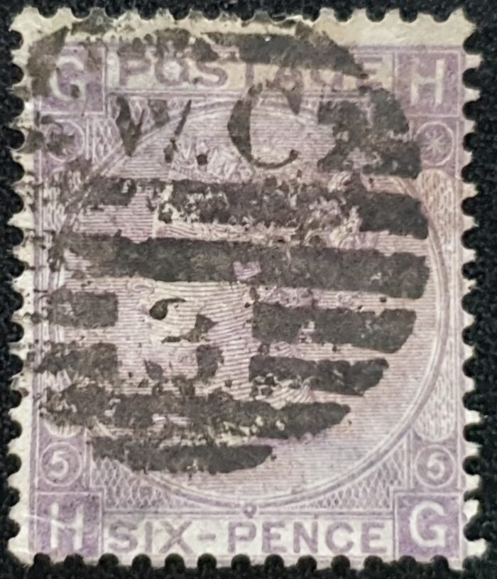 Great Britain Queen Victoria 1865 SG97 6d lilac (with hyphen) Plate 5 HG used