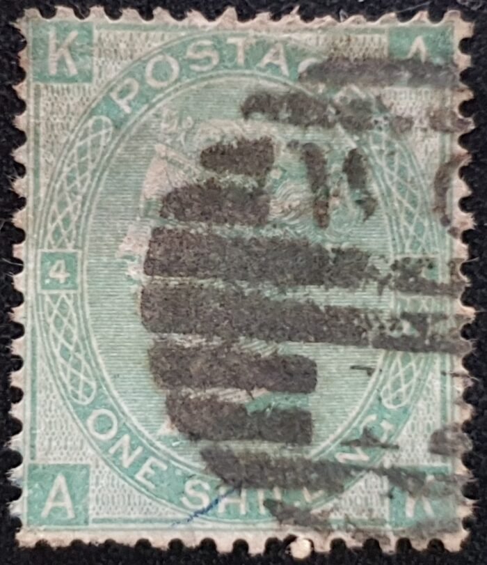 Great Britain Queen Victoria 1865 SG101 1s green Plate 4 AK used