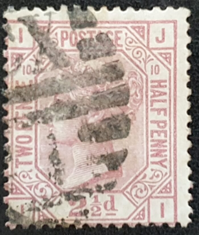 Great Britain Queen Victoria 1878 SG141 2½d. rosy mauve Plate 10 Letters JI used stamp