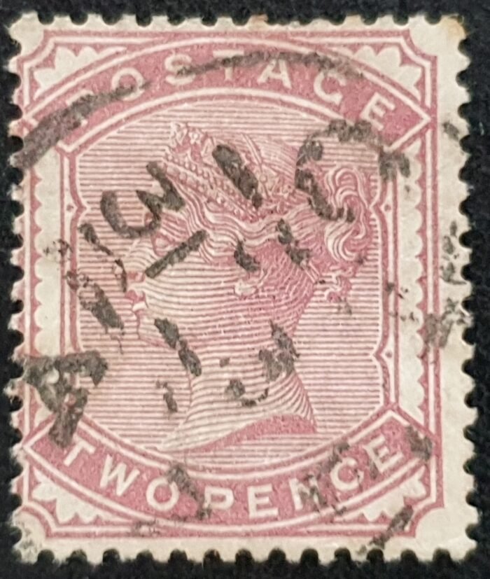 Great Britain Queen Victoria 1880 SG168a 2d. deep rose used stamp