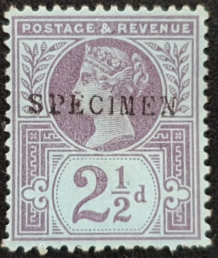 GB QV SG201s, 2½d purple/blue SPECIMEN, Cat £75. Unused