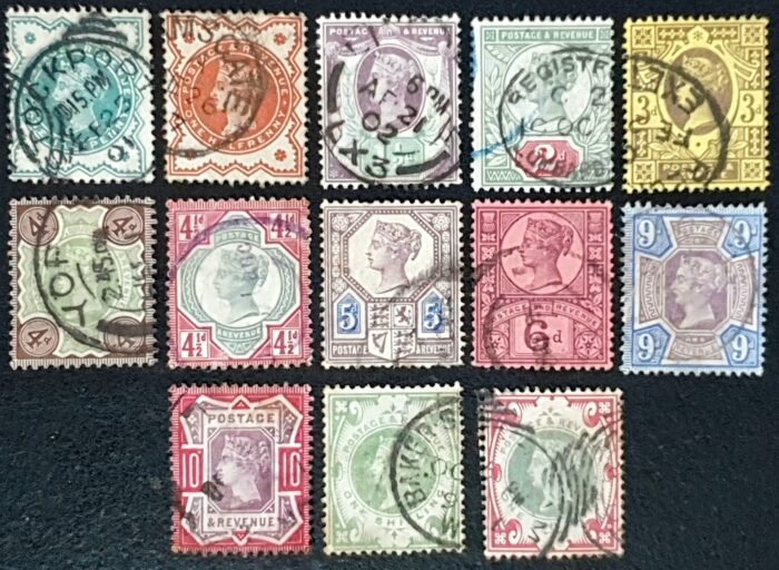 Great Britain Queen Victoria 1887-92 ‘Jubilee’ ISSUE SG197-212 Set of 14 CDS Used