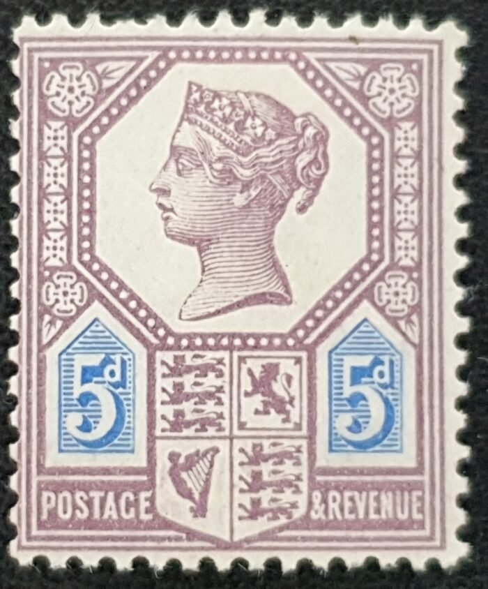 Great Britain Queen Victoria SG207a SPEC K36(1), 5d dull purple & bright blue DIE II, M/M